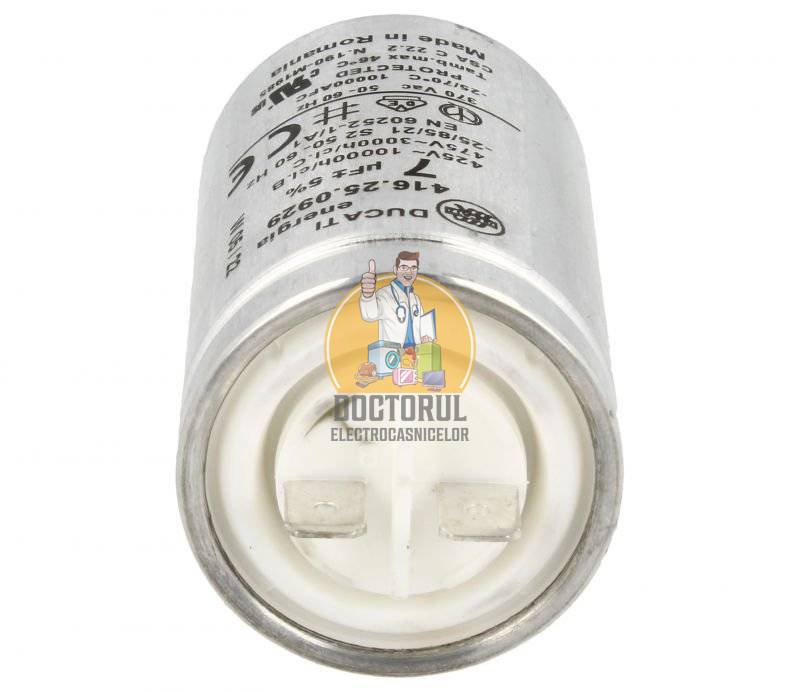 Condensator pornire motor , masina de spalat vase Candy Original 7 uf