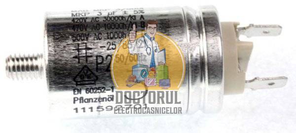 Condensator pornire motor , masina de spalat vase Gorenje 3uf