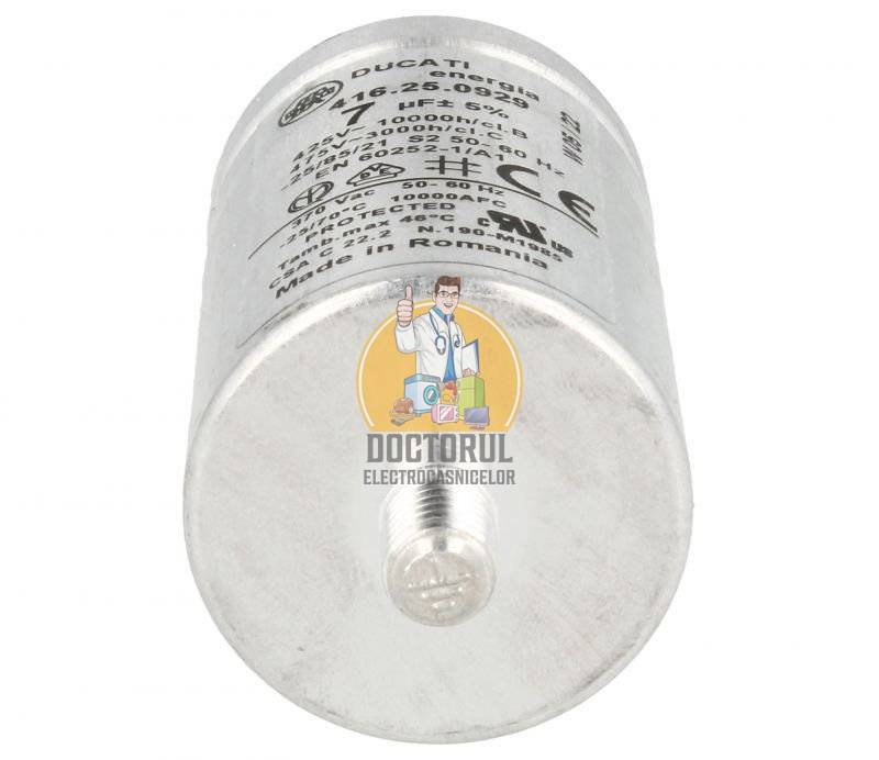 Condensator pornire motor , masina de spalat vase Hoover 7 uf Original