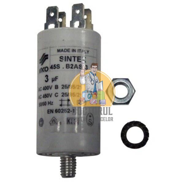 Condensator pornire motor , masina de spalat vase Ignis 3 uf Original