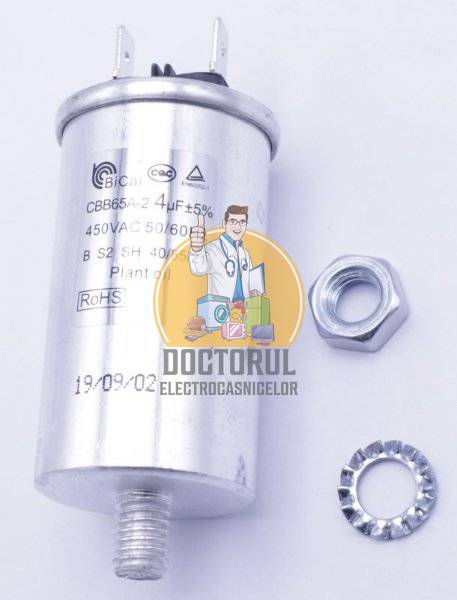 Condensator pornire motor , masina de spalat vase Ignis 4 uf