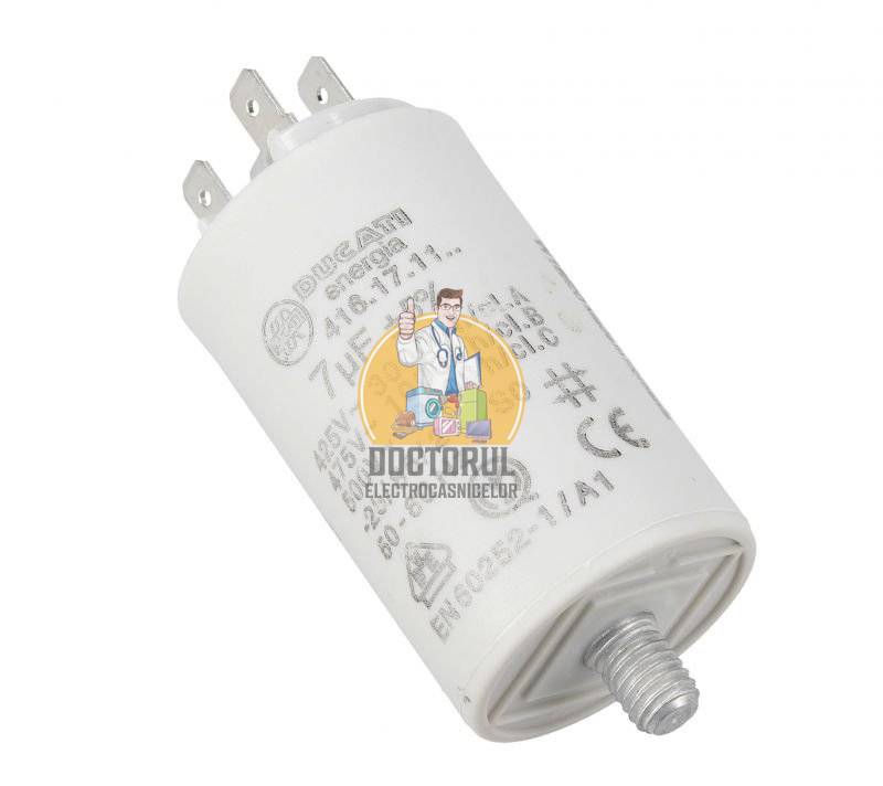 Condensator pornire motor uscator de rufe Candy 7uf