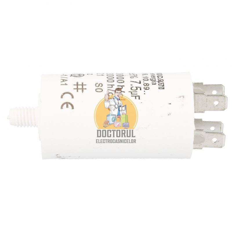 Condensator pornire motor uscator de rufe Hoover Original 7,5 uf 