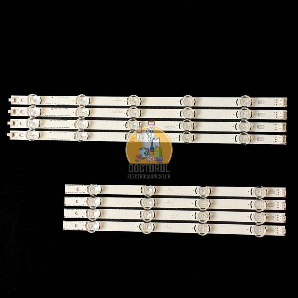 Set barete led , Televizor LG 49 inch , 4 barete cu 4 led-uri si 4 barete cu 5 led-uri