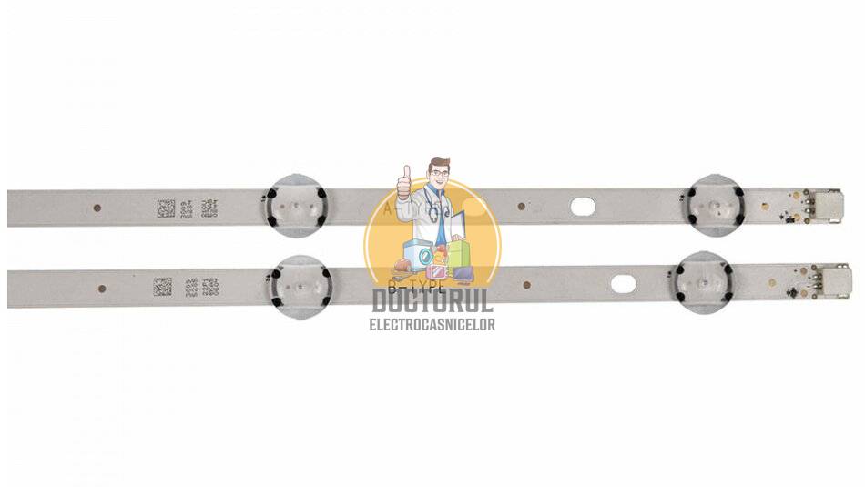Set barete led , Televizor Nei 43 inch , set 4 barete , 2 cu 8 led-uri si 2 cu 9 led-uri Originale