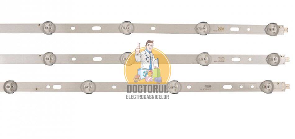 Set barete led , Televizor Panasonic 40 inch , 2 barete cu 8 led-uri si 1 bareta cu 7 led-uri , Originale