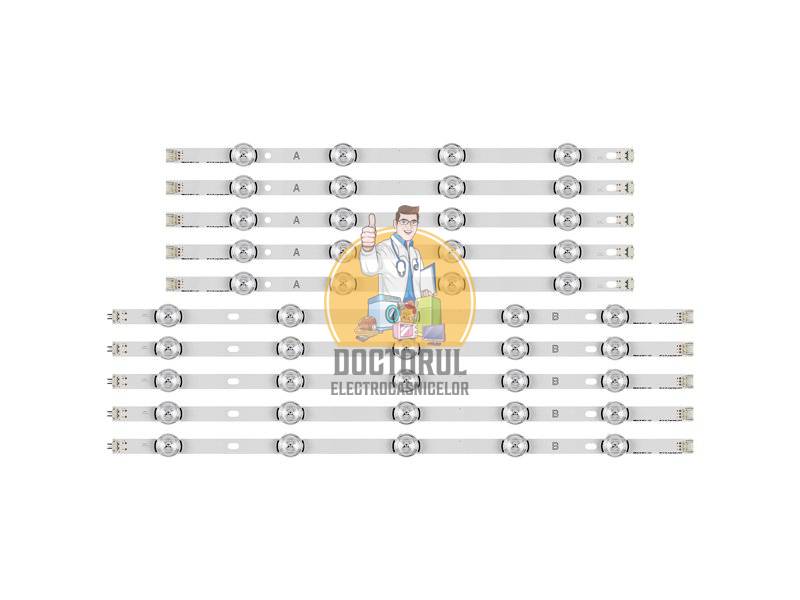 Set barete led , Televizor LG 49 inch , 10 barete cu 4 si 5 led-uri  (5A + 5B)