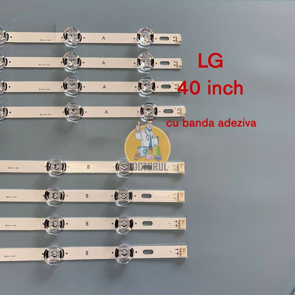 Set barete led , Televizor LG 40 inch , 8 barete cu 4 led-uri  A si B