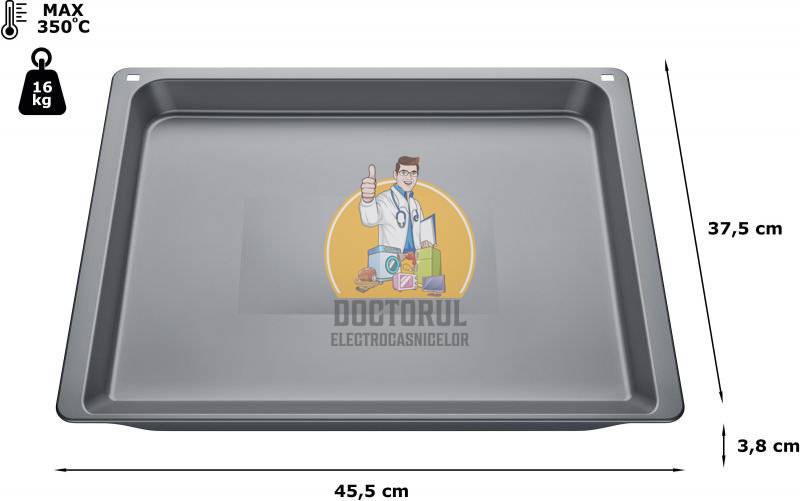 Tava cuptor 37,5 x 45,5 x 3,5 cm  Bosch / Siemens Originala